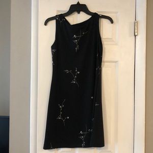 Black dress with floral design size small